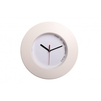 Wall clock HAPPY PLACE white round