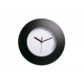 Wall clock HAPPY PLACE black round