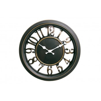 Zegar ścienny retro okrągły  elegancki ciemny brąz