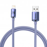 Kabel USB do Lightning Baseus Crystal Shine, 2.4A, 1.2m (fioletowy)