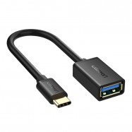 US154 USB-C to USB-A 3.0 M/F Cable (Black)