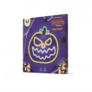 Neon PLEXI LED HALLOWEEN ZŁA DYNIA Żółto Biała...