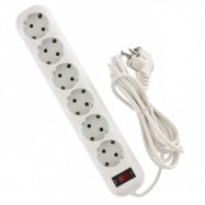 Extension cord 6 sockets with grounding +switch 3M