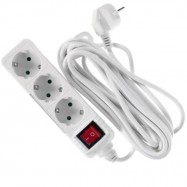 Extension cord 3 sockets with grounding +switch 5M