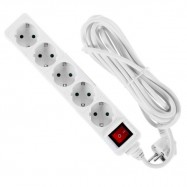 Extension cord 5 sockets with grounding +switch...