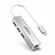 Adapter HUB USB-C Karta Sieciowa LAN 3X USB 3.0...