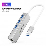 Adapter HUB USB 3.0 Karta Sieciowa LAN 3X USB...