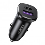 Ładowarka samochodowa USB-C USB-A 30W - czarna...