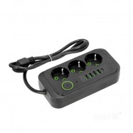 Przedłużacz LINEA PRO 3gn+4USB/1USB-C/1,5m/Zu+W...