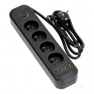 Przedłużacz CONNECTO 4gn+USB/1,5m/Zu+W/1,5mm...