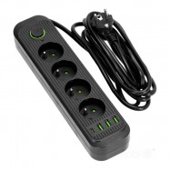 Przedłużacz CONNECTO 4gn+USB/3m/Zu+W/1,5mm...