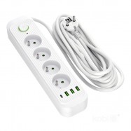 Przedłużacz CONNECTO 4gn+USB/5m/Zu+W/1,5mm...