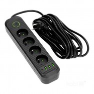Przedłużacz CONNECTO 4gn+USB/5m/Zu+W/1,5mm...