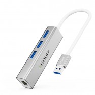 Adapter HUB USB 3.0 Karta Sieciowa LAN RJ45 3X...