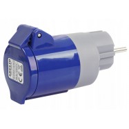Adapter wejście wtyczka 230V wyjście gniazdo...