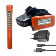 Zestaw Lampa czołowa + Penlight LED USB-C...