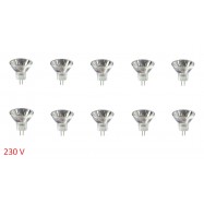10x MR16 230V 35W Halogenlampe