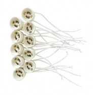 10x Ceramic socket GU10 with 15 cm cable